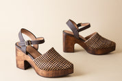 Pearl Chocolate Tweed Calf Clog Huma Blanco