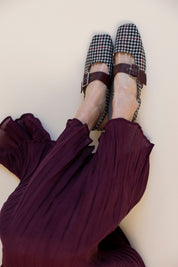 FARRAH SLINGBACK BLACK + WHITE TWEED