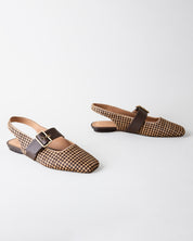 FARRAH SLINGBACK CHOCOLATE TWEED CALF HAIR