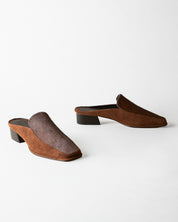 FELIX LOAFER MULE CHOCOLATE CALF HAIR