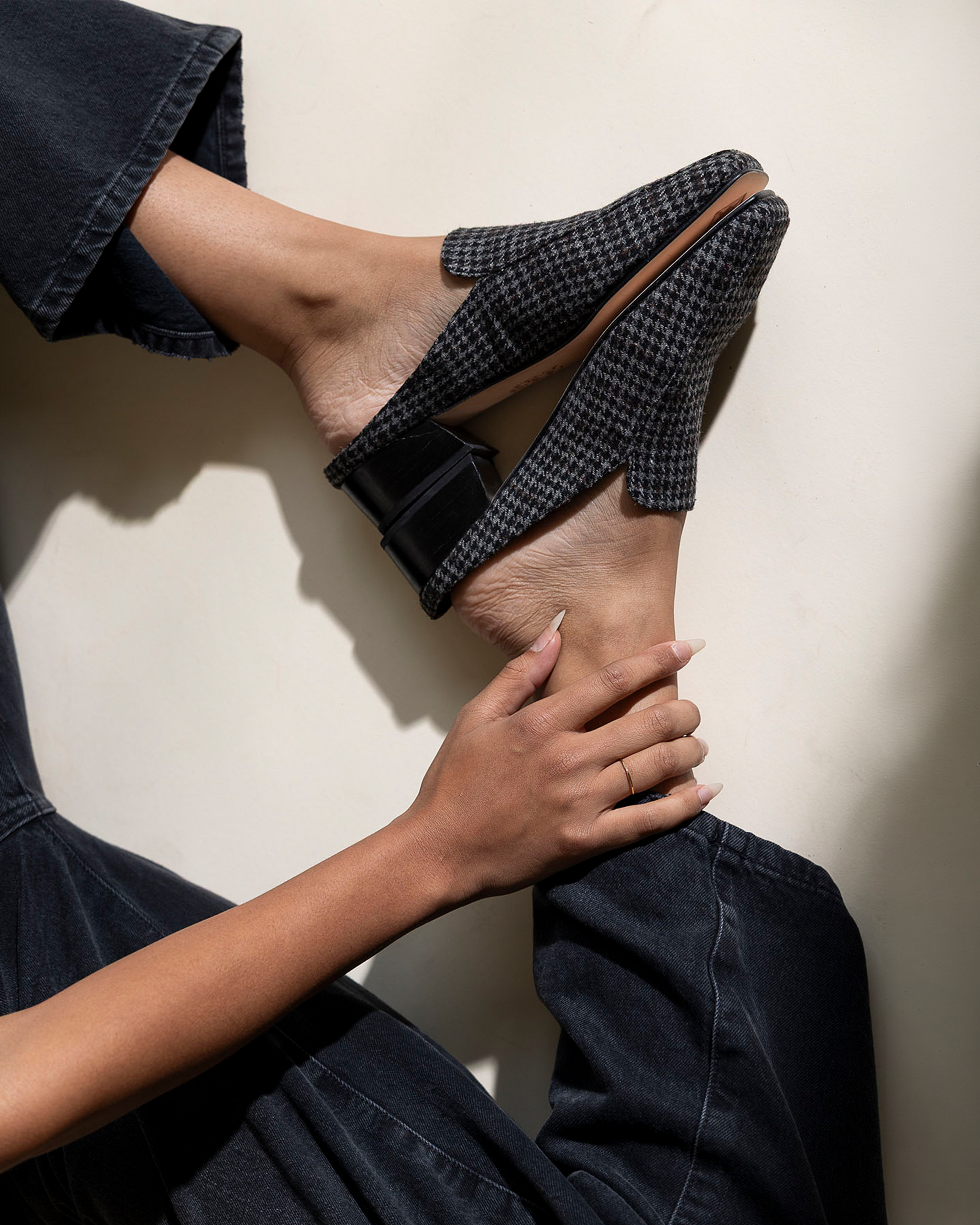 FELIX LOAFER MULE GREY TWEED