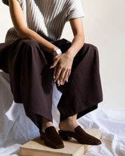FELIX LOAFER MULE CHOCOLATE CALF HAIR