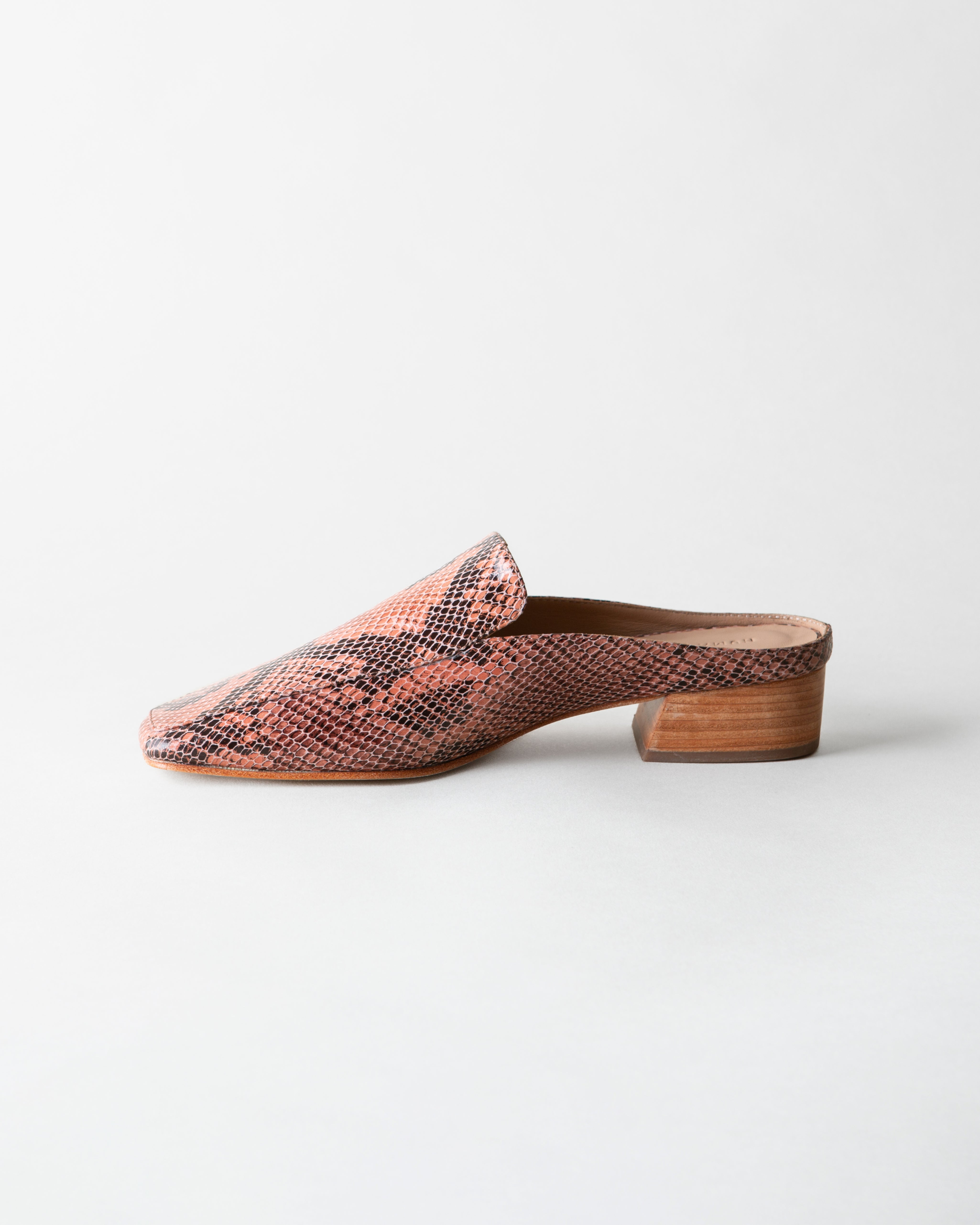 FELIX LOAFER MULE ROSE SNAKE