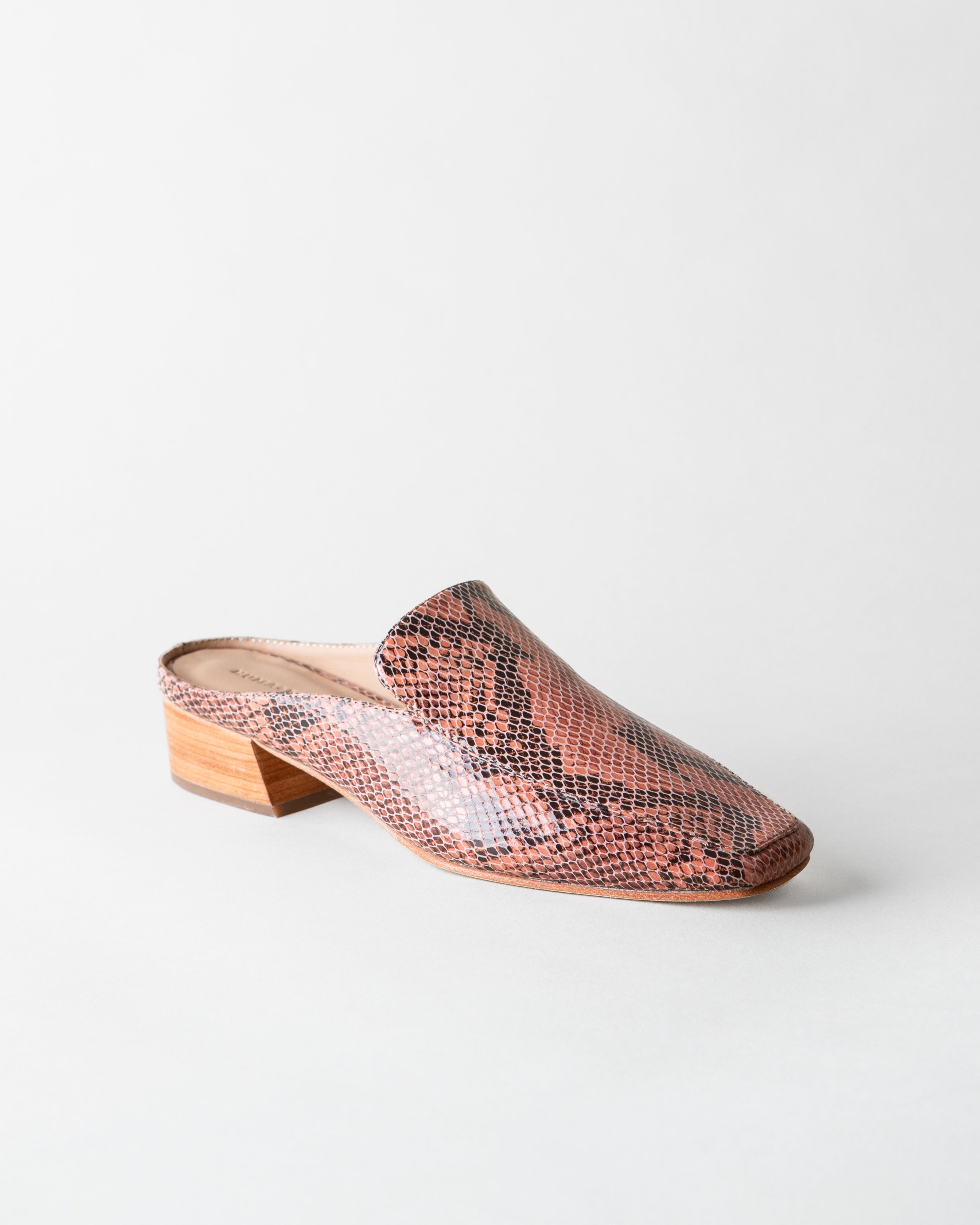 FELIX LOAFER MULE ROSE SNAKE