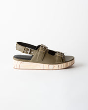 LEJA FLATFORM SANDAL CACTUS GRAINED NAPPA
