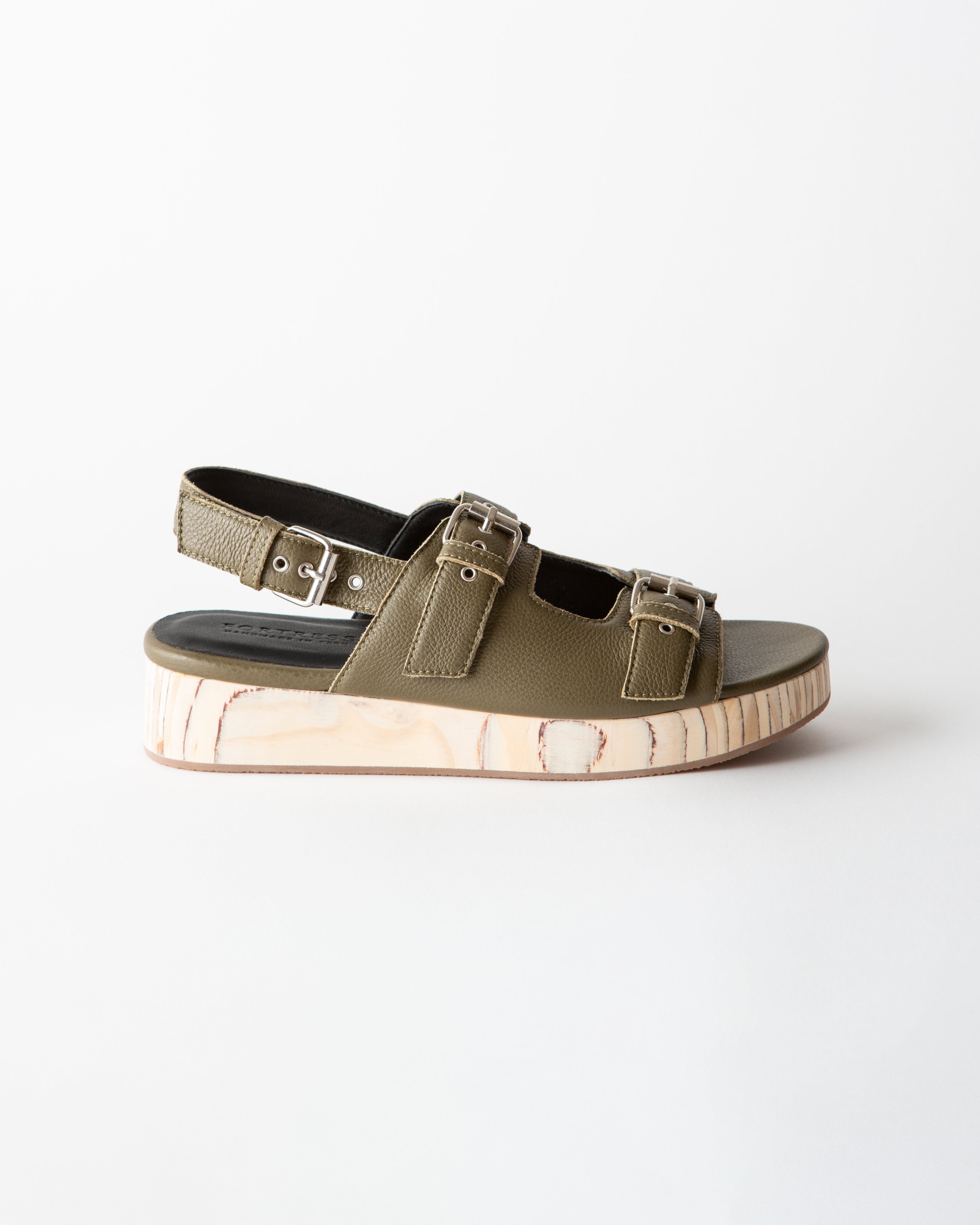 LEJA FLATFORM SANDAL CACTUS GRAINED NAPPA