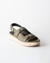 LEJA FLATFORM SANDAL CACTUS GRAINED NAPPA