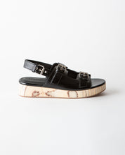LEJA FLATFORM SANDAL GLOSS BLACK NAPPA