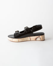 LEJA FLATFORM SANDAL GLOSS BLACK NAPPA