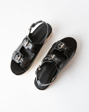 LEJA FLATFORM SANDAL GLOSS BLACK NAPPA