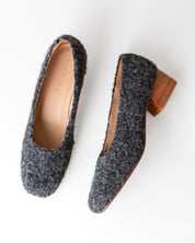 LUISA LOW HEEL CHARCOAL ALPACA