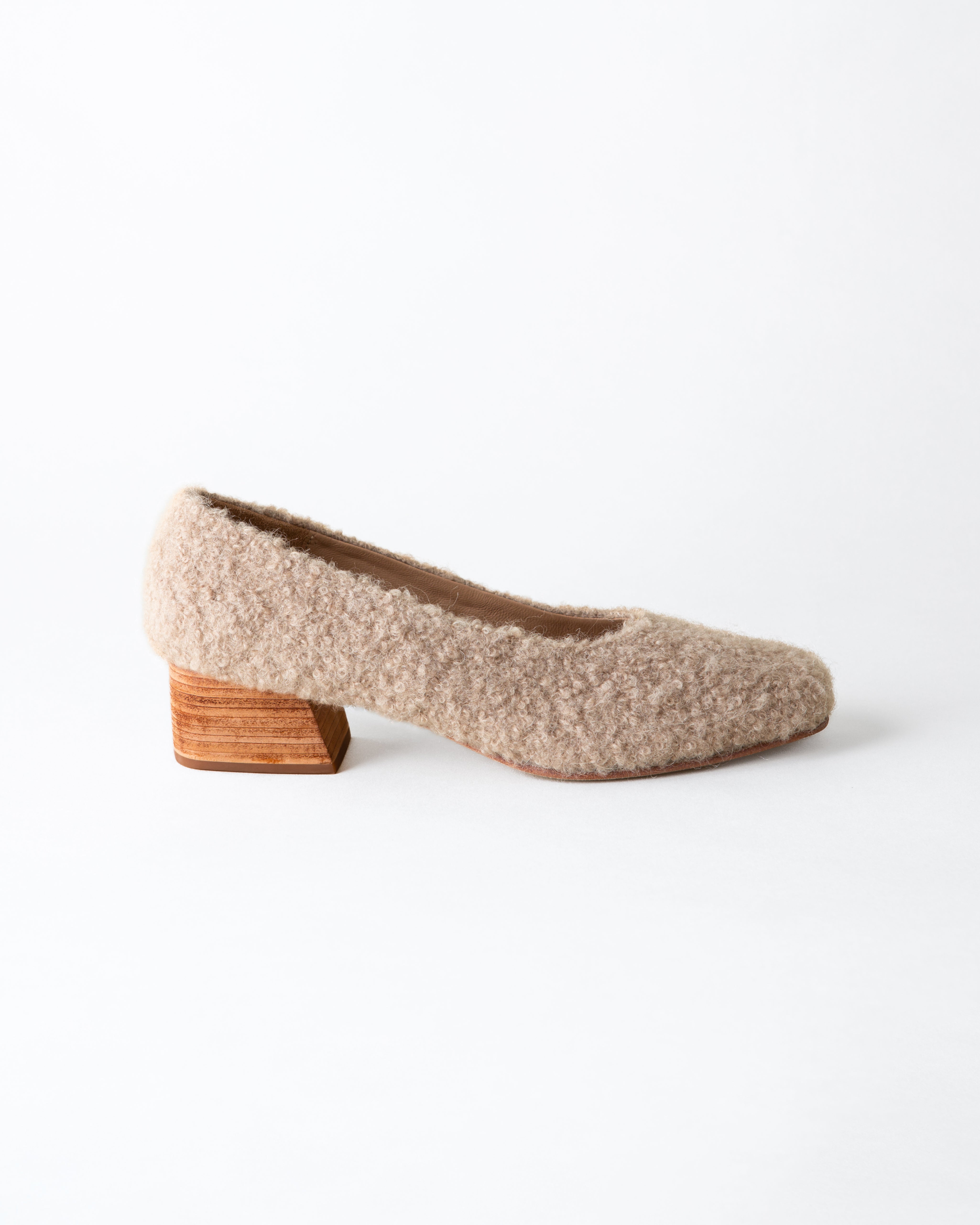 LUISA LOW HEEL OATMEAL ALPACA