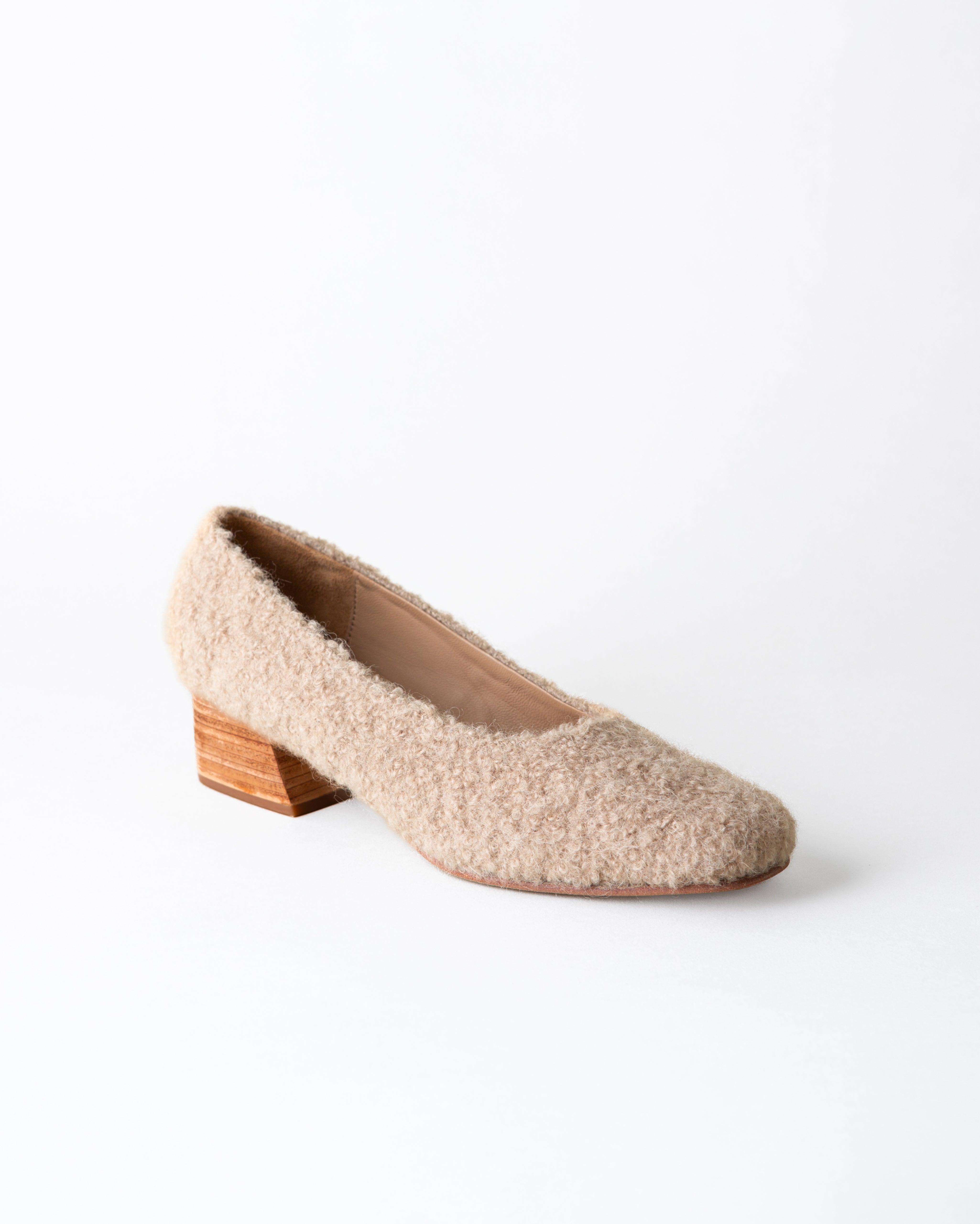 LUISA LOW HEEL OATMEAL ALPACA