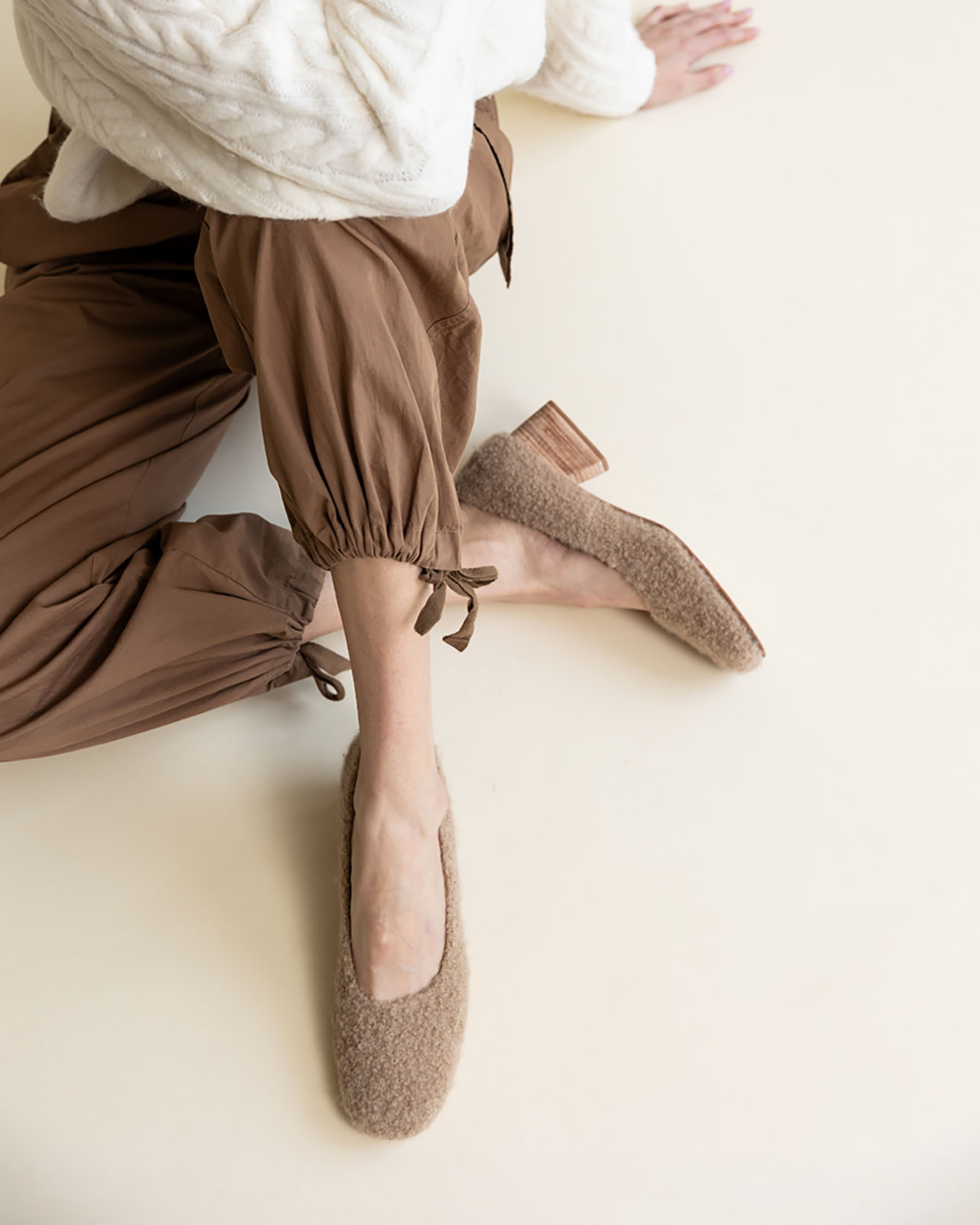 LUISA LOW HEEL OATMEAL ALPACA