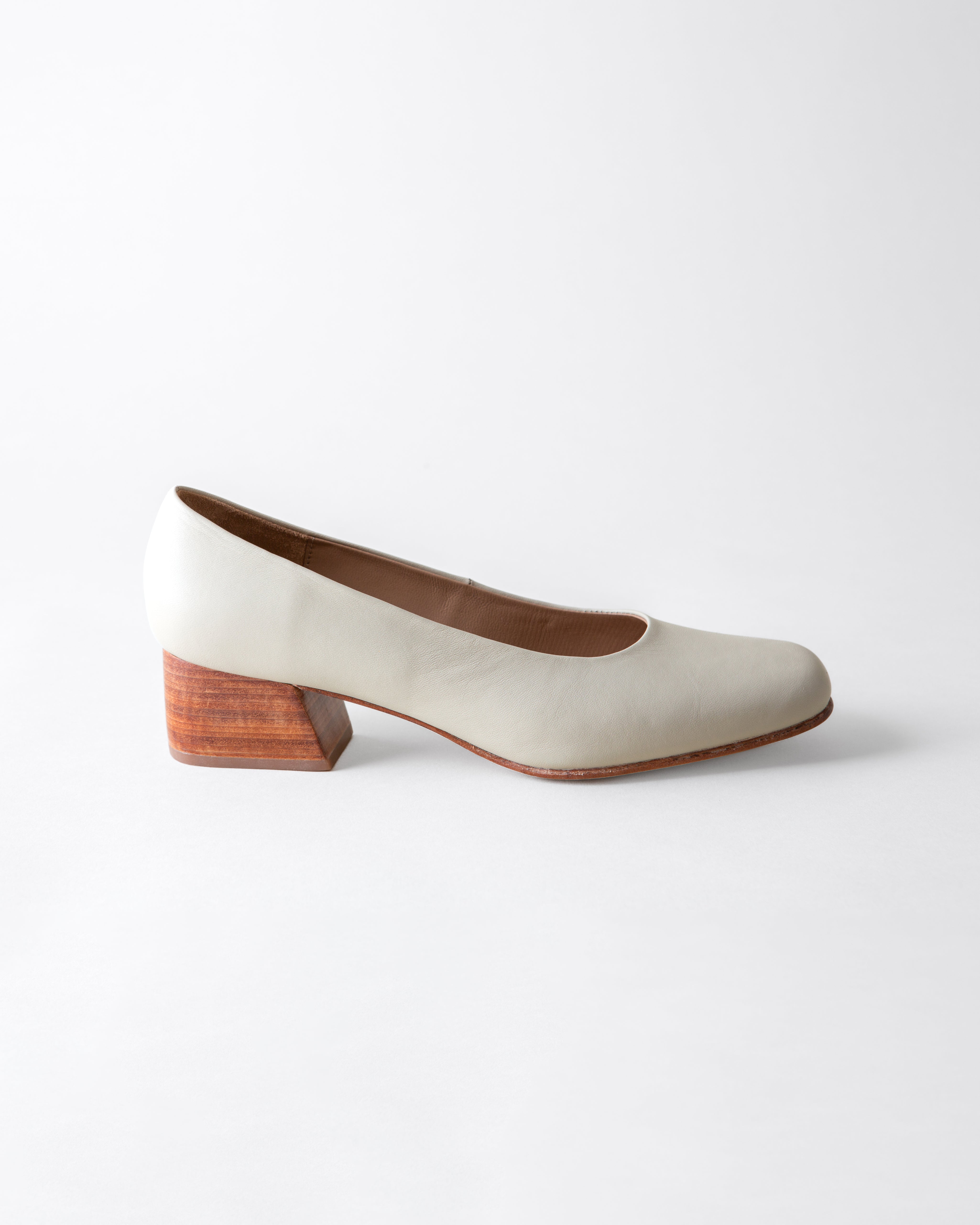 LUISA LOW HEEL BONE NAPPA