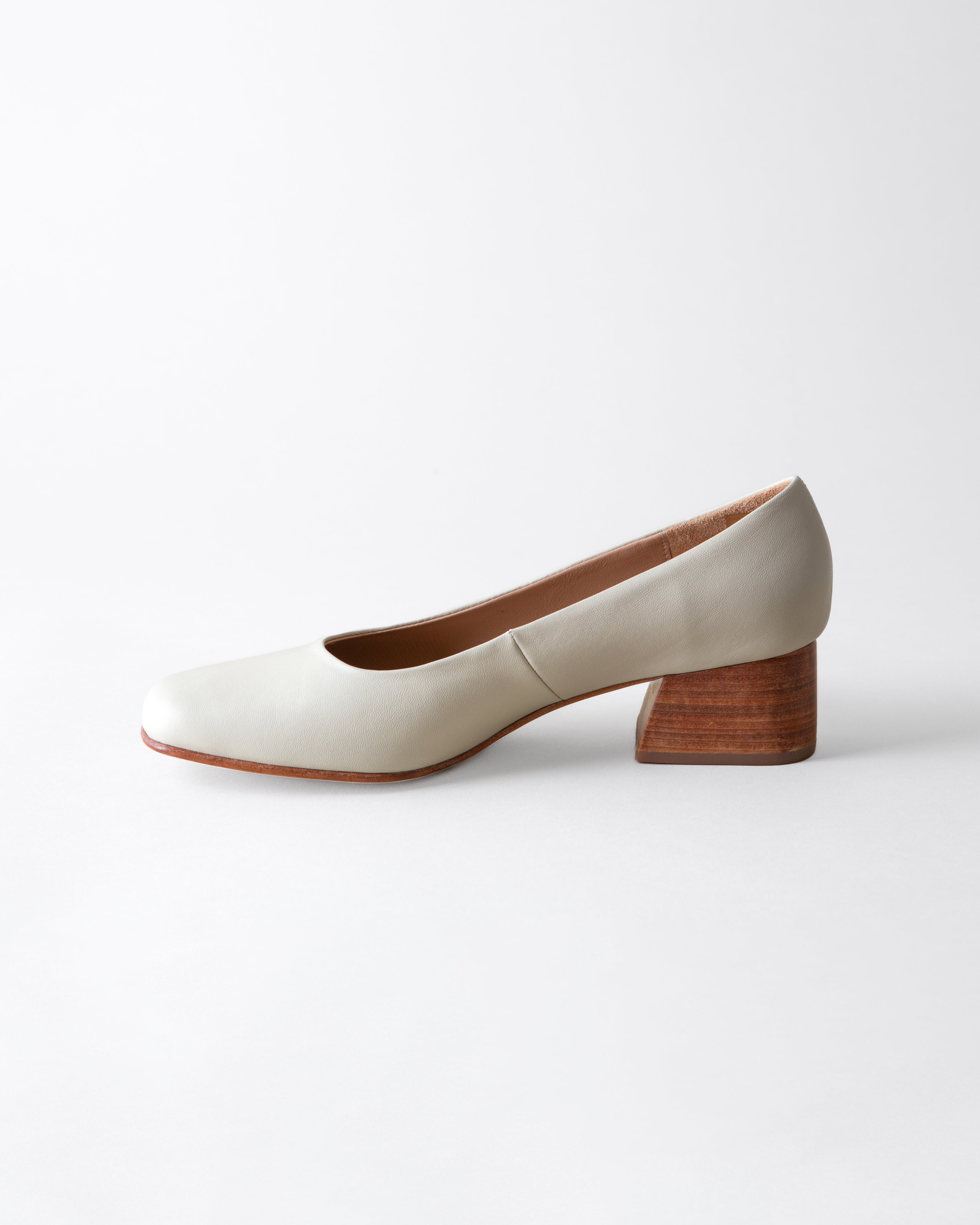 LUISA LOW HEEL BONE NAPPA