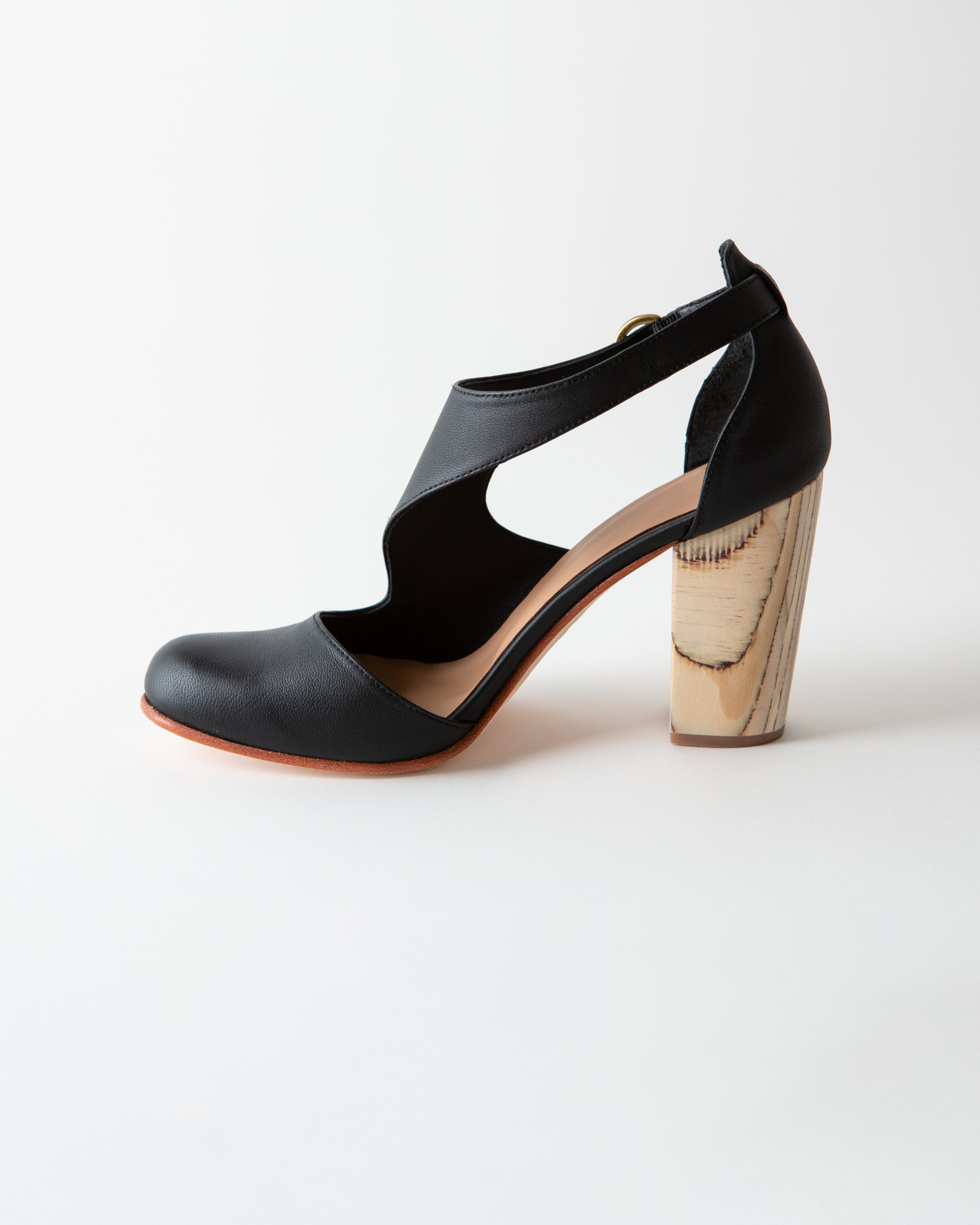 LUNA NAYA BLOCK HEEL BLACK NAPPA