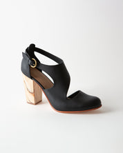 LUNA NAYA BLOCK HEEL BLACK NAPPA