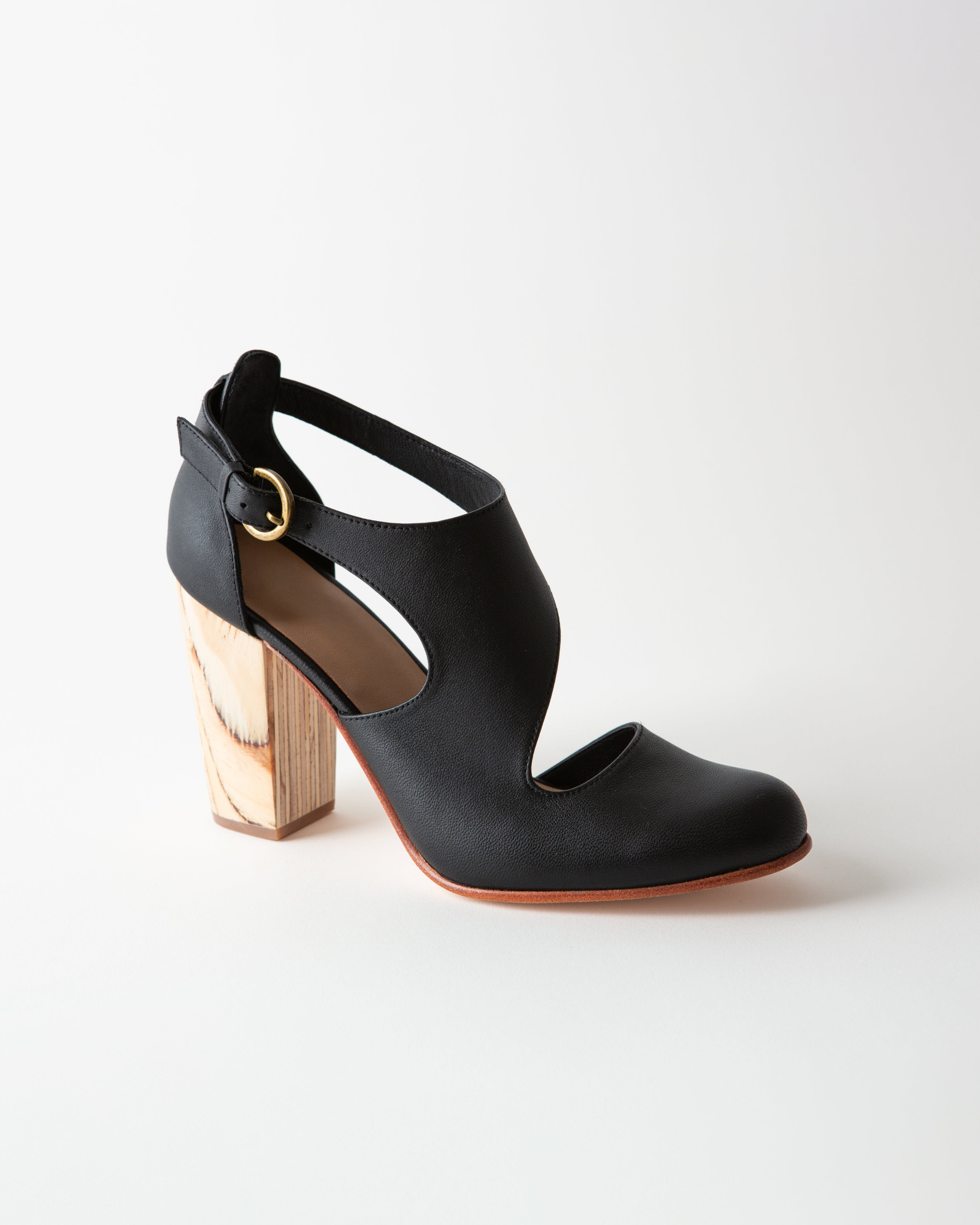 LUNA NAYA BLOCK HEEL BLACK NAPPA