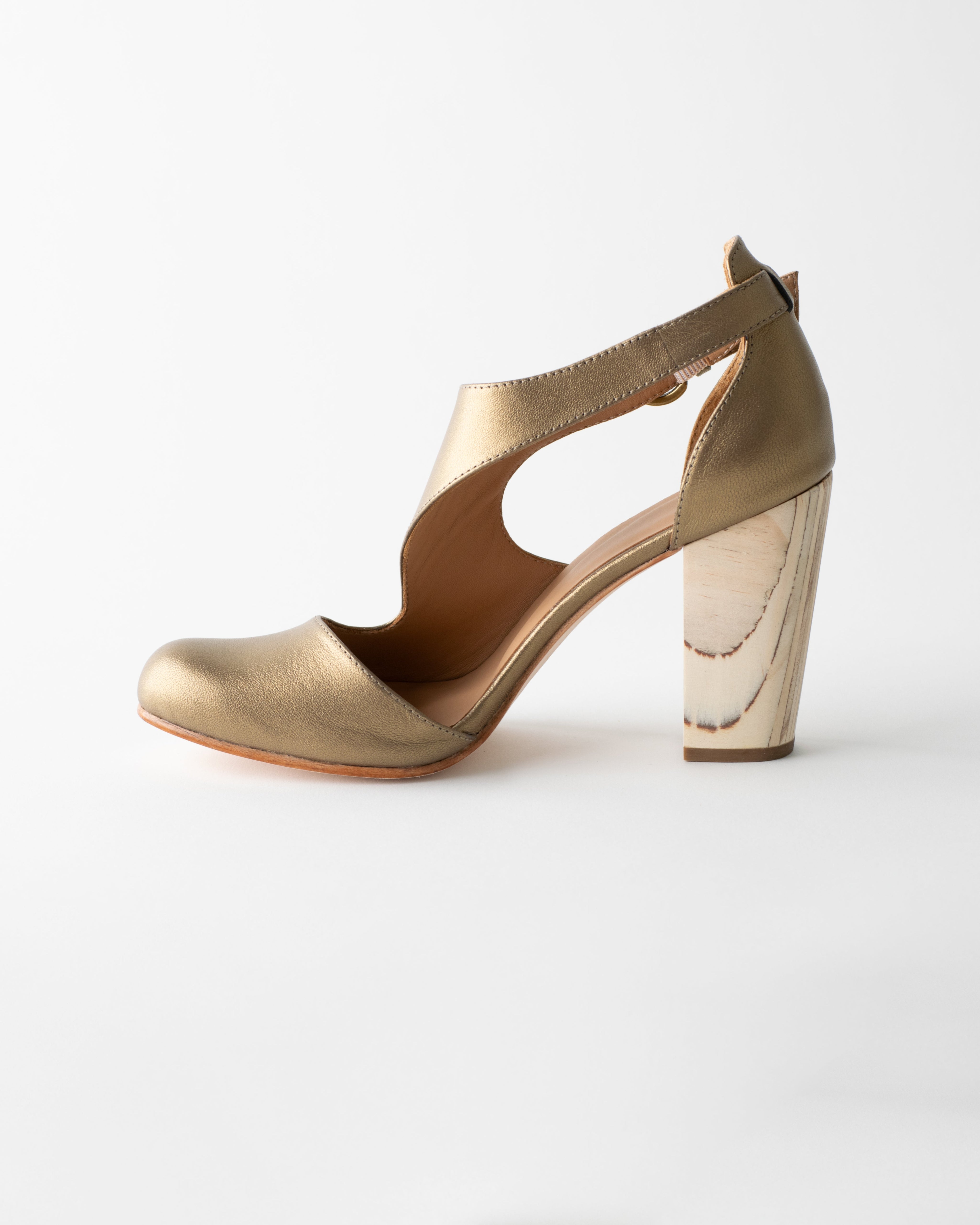 LUNA NAYA BLOCK HEEL GOLD NAPPA