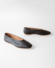 MARGAUX BALLET FLAT COAL NAPPA