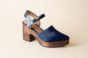 Pearl Navy Calf Clog Huma Blanco