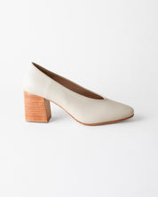 SALVADOR BLOCK HEEL BONE NAPPA