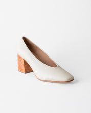 SALVADOR BLOCK HEEL BONE NAPPA