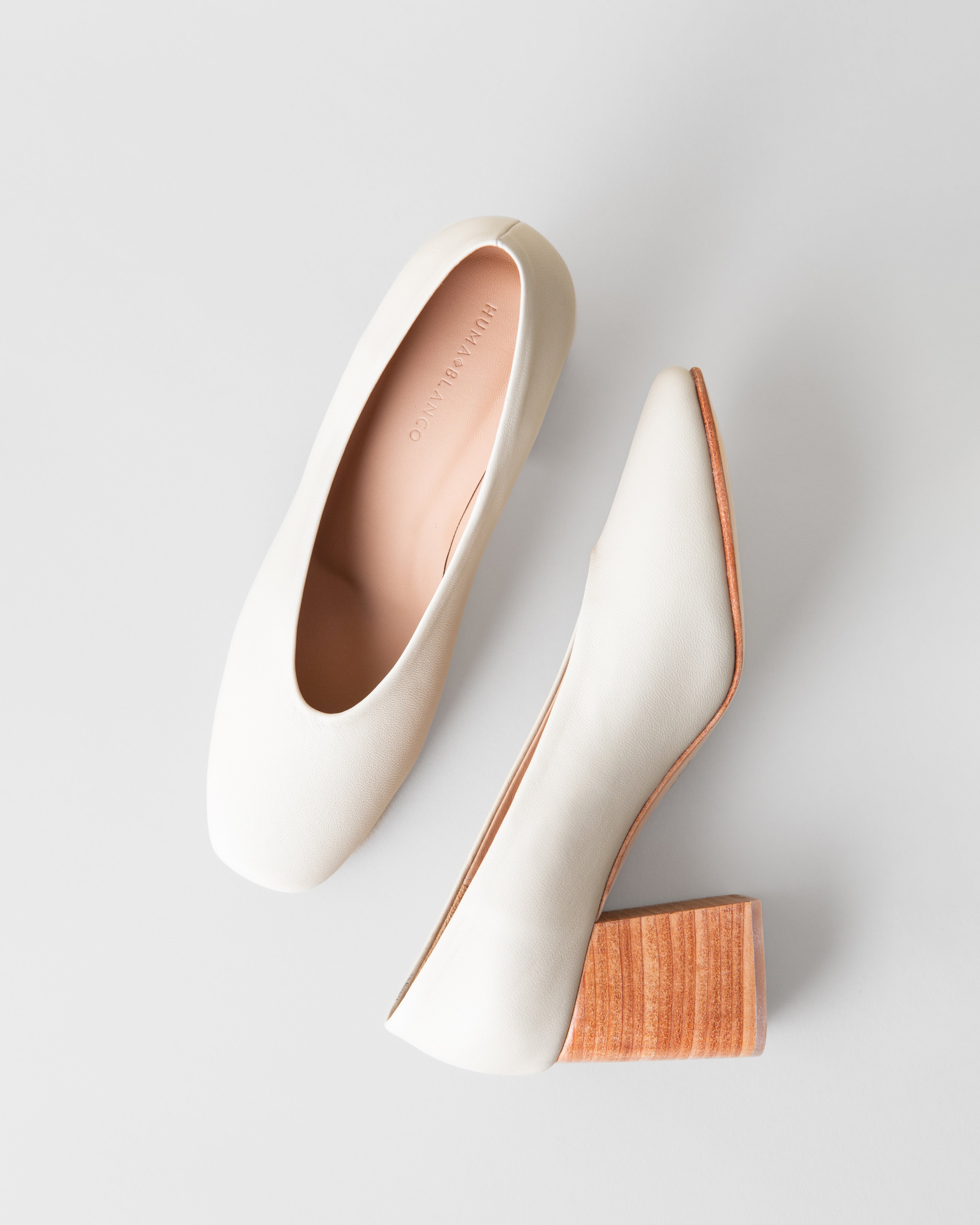 SALVADOR BLOCK HEEL BONE NAPPA