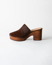 SIDNEY PLATFORM CLOG CHOCOLATE CALF HAIR