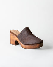 SIDNEY PLATFORM CLOG CHOCOLATE CALF HAIR