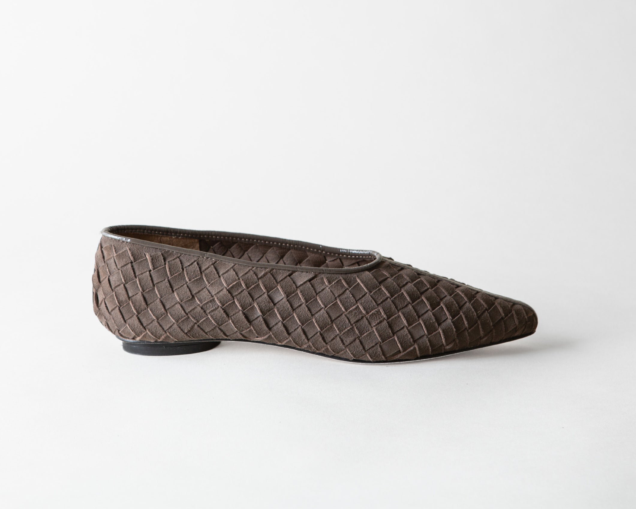 Zelda Ash Woven Suede